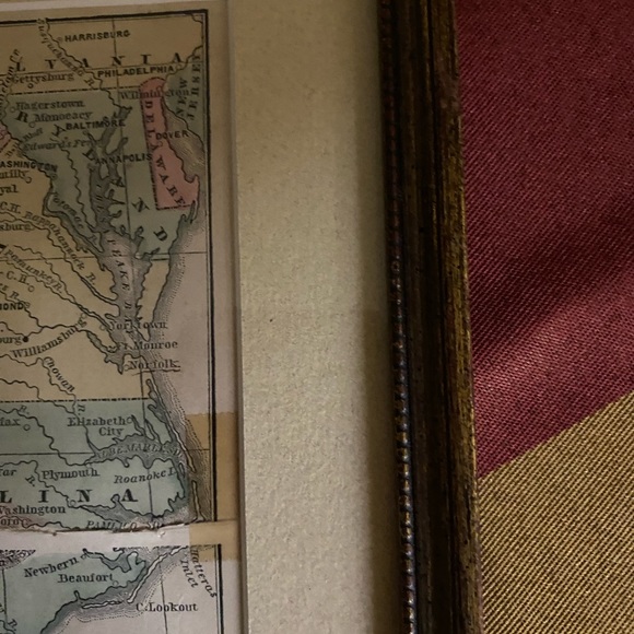 Historic Framed Map of a Part of the Southern States, In Color, 9.5” x 11” - Picture 8 of 12